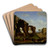 A Roman View of the Ruins of the Temple of Venus and Rome with the Colosseum and the Arch of Constan... by Herman van Swanevelt Art Drink Coaster set