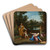 Moses Cast Into The Nile by Nicolas Colombel Art Drink Coaster set