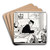 Jongen en meisje tonen hun vader een zak by Julie de Graag Art Drink Coaster set