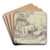 Khe und Schafe, links unter einem Baum Hirte und Hirtin by Dirck van Bergen Art Drink Coaster set
