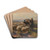 Schafherde mit Hirtin und Esel auf dem Feld by Heinrich Von Zgel Drink Coasters - set of 4