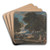 Landscape with a Man Washing His Feet at a Fountain, after Poussin by David Cox Art Drink Coaster set Landscape with a Man Washing His Feet at a Fountain, after Poussin by David Cox Art Drink Coaster set
