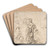 Sheet with Figure Studies by Pietro Novelli Art Drink Coaster set