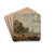 Italianate harbor scene with figures and animals in a grand architectural setting by Abraham Storck Drink Coasters - set of 4