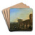 The Tiber River with the Ponte Molle at Sunset by Jan Asselijn Art Drink Coaster set The Tiber River with the Ponte Molle at Sunset by Jan Asselijn Art Drink Coaster set
