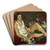 Junge Frau Auf Rotem Sofa by Anton Faistauer Art Drink Coaster set