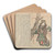 One of a Series of Women Representing the Seasons by Keisai Eisen Art Drink Coaster set