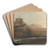 Warkworth Castle, Northumberland by Thomas Girtin Art Drink Coaster set
