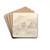 A View of Civitella from the Serpentara next to Olevano by Heinrich Reinhold Drink Coasters - set of 4