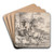 Cattle wasing through a floodedstream by Michiel Carree Art Drink Coaster set Cattle wasing through a floodedstream by Michiel Carree Art Drink Coaster set