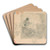 Man and woman in interior by Armand Rassenfosse Art Drink Coaster set