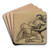 En mand der omfavner en kvinde by Auguste Rodin Art Drink Coaster set