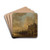 A river landscape with a manor house, rowing boats and other vessels by Jan van Goyen Drink Coasters - set of 4