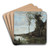 Une Paysanne Et Sa Vache  La Mare En Vue D'un Village by Jean-Baptiste-Camille Corot Art Drink Coaster set Une Paysanne Et Sa Vache  La Mare En Vue D'un Village by Jean-Baptiste-Camille Corot Art Drink Coaster set