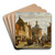 The Zuiderspui with the Drommedaris, Enkhuizen by Cornelis Springer Art Drink Coaster set