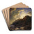 Sunset after a Storm on the Coast of Sicily by Andreas Achenbach Art Drink Coaster set