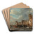Skaters and a horse-drawn sleigh on the ice outside a walled town by Thomas Heeremans Art Drink Coaster set Skaters and a horse-drawn sleigh on the ice outside a walled town by Thomas Heeremans Art Drink Coaster set
