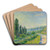 La Route De Vtheuil by Claude Monet Art Drink Coaster set