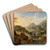 A River Landscape by Jan Griffier Art Drink Coaster set