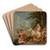 Cupids at play by Johann Albrecht Friedrich Rauscher Art Drink Coaster set