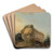 A hilly landscape with a large rock and a shepherd and shepherdess with their flock by Louis Gabriel Moreau Art Drink Coaster set A hilly landscape with a large rock and a shepherd and shepherdess with their flock by Louis Gabriel Moreau Art Drink Coaster set