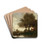 River landscape with a house and man in a boat by Paul Dsir Trouillebert Drink Coasters - set of 4