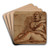 Seated Figure, facing left by Correggio Art Drink Coaster set