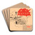 Red 'Bastille' by U.S. Information Agency Art Drink Coaster set