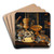 Riches And The Death Of The Miser, Still Life by Hieronymus Francken II Art Drink Coaster set