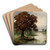 A River Landscape with Fisherman in Autumn by Adolf Kaufmann Art Drink Coaster set