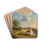 Herdsman with Herd of Cows on the Banks of the Stream by Edmund Mahlknecht Drink Coasters - set of 4 Herdsman with Herd of Cows on the Banks of the Stream by Edmund Mahlknecht Drink Coasters - set of 4