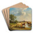 Herdsman with Herd of Cows on the Banks of the Stream by Edmund Mahlknecht Art Drink Coaster set Herdsman with Herd of Cows on the Banks of the Stream by Edmund Mahlknecht Art Drink Coaster set