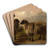 Three Wooly Sheep by Rosa Bonheur Art Drink Coaster set