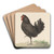 Staande zwarte kip by Jean Bernard Art Drink Coaster set