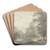 Boslandschap met ruiter en vijver by Jacobus Versteegen Art Drink Coaster set Boslandschap met ruiter en vijver by Jacobus Versteegen Art Drink Coaster set