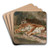 Two Recumbent Tigers by Rosa Bonheur Art Drink Coaster set