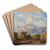 A View of Capo Miseno with Vesuvius in the Background by Fritz Bamberger Art Drink Coaster set