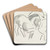 Studieblad met paarden by Leo Gestel Art Drink Coaster set