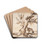 Landscape with Two Men Under a Tree. by Pier Francesco Mola Drink Coasters - set of 4