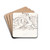 Schetsblad met naakt zwemmende vrouwen en vissen by Leo Gestel Drink Coasters - set of 4