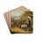 Horses, pigs and ducks in a farmyard by John Frederick Herring Jr. Drink Coasters - set of 4