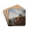 Burg auf einem Felsen ber einem Flutal by Johann Georg Wagner Drink Coasters - set of 4
