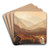 Waterfall and Distant Hills by James David Smillie Art Drink Coaster set