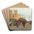 Notre Dame De Paris, Vue Du Quai De Montebello by Eugne Galien-Laloue Art Drink Coaster set