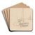 Fra Langesund havn by Hans Gude Art Drink Coaster set