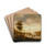 River Landscape With Swimmers by Isaac van Ostade Drink Coasters - set of 4 River Landscape With Swimmers by Isaac van Ostade Drink Coasters - set of 4