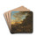 A wooded landscape with travellers crossing a ford by Jan Both Drink Coasters - set of 4 A wooded landscape with travellers crossing a ford by Jan Both Drink Coasters - set of 4