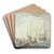 Bei einem Holzdamm liegen Boote, ein Handelsherr mit seiner Frau lt Waren einladen by Abraham Storck Art Drink Coaster set Bei einem Holzdamm liegen Boote, ein Handelsherr mit seiner Frau lt Waren einladen by Abraham Storck Art Drink Coaster set