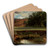 Waldrand mit Teich im Vordergrund by Johann Wilhelm Schirmer Art Drink Coaster set Waldrand mit Teich im Vordergrund by Johann Wilhelm Schirmer Art Drink Coaster set