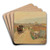 Coach on a Village Road by Emil Strecker Art Drink Coaster set